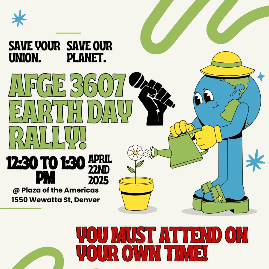 AFGE 3607 Earth Day Rally Flyer